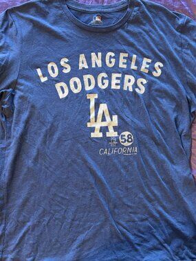 LA Dodgers Blue MLB Shirt Los Angeles California Graphic Tee